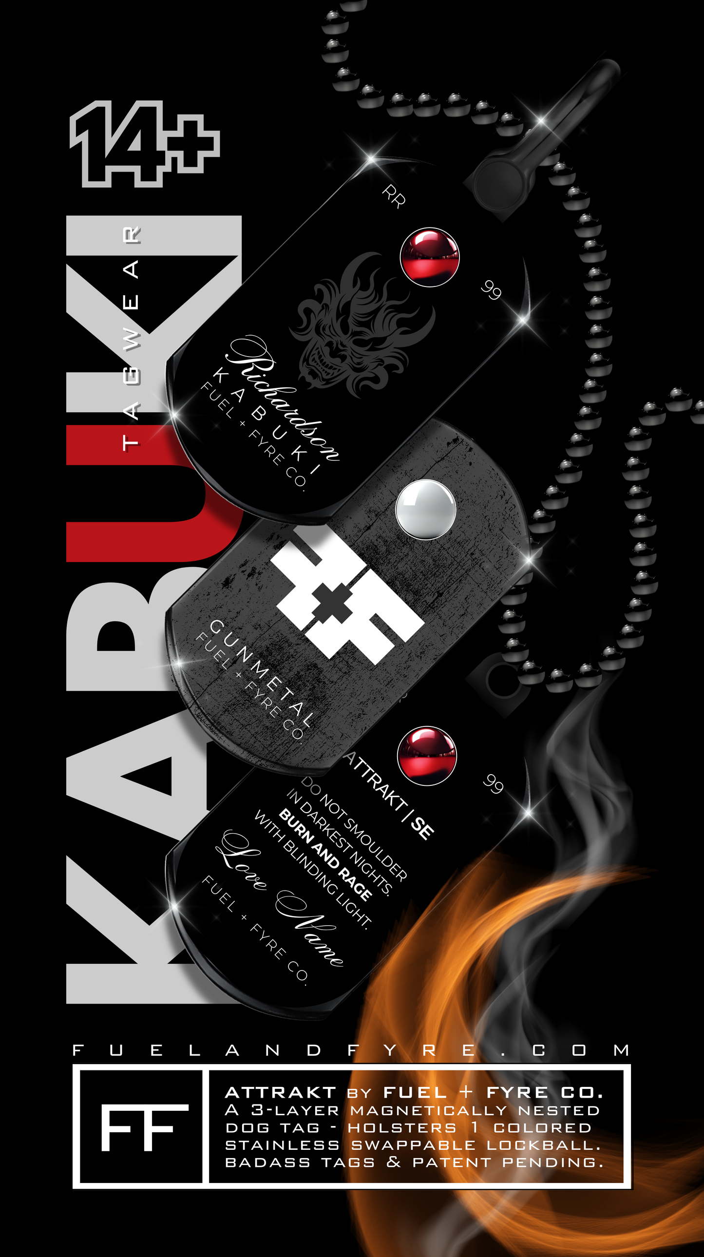 ATTRAKT SE | Magnetic Dog Tags | Kabuki