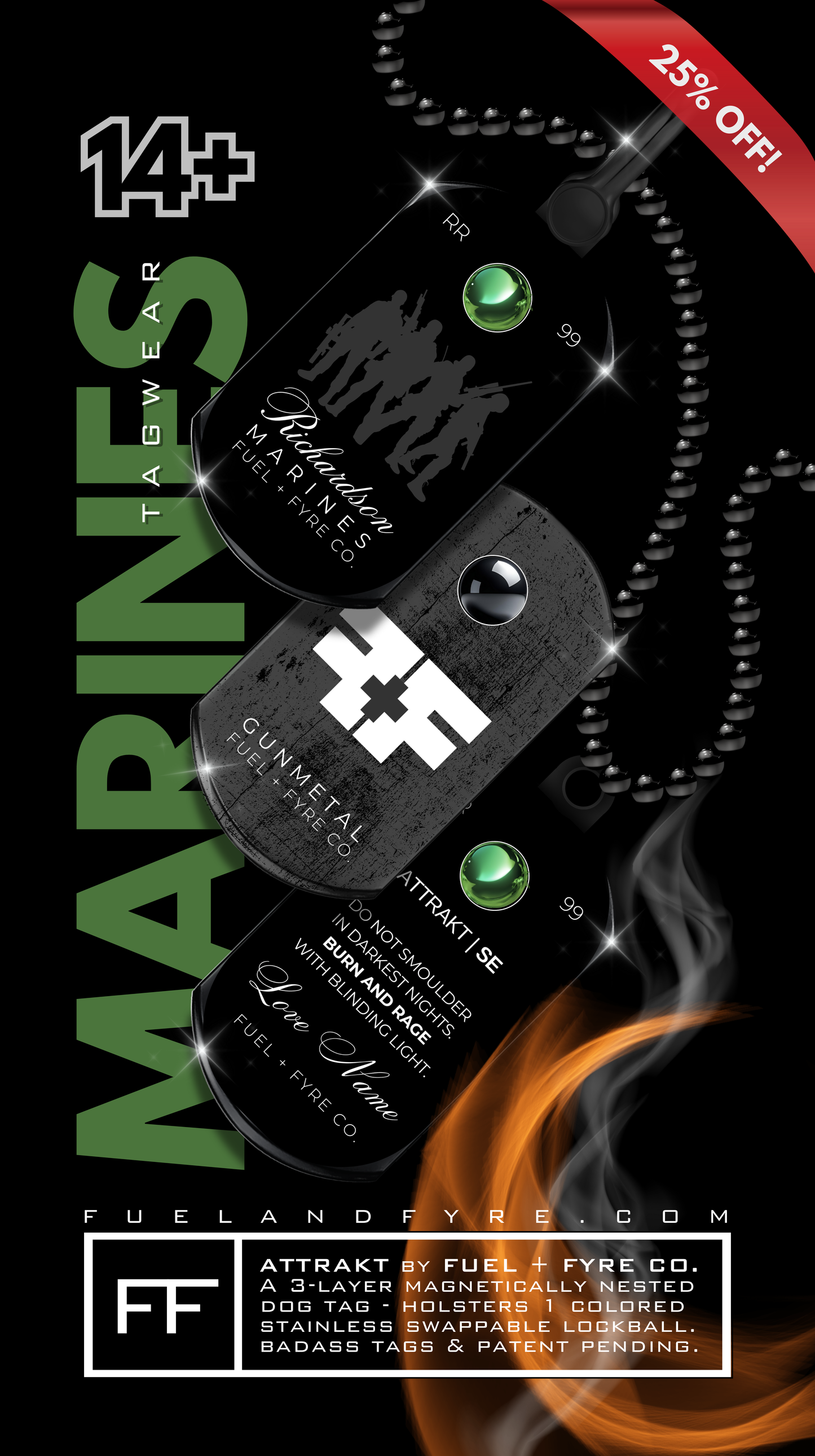 ATTRAKT SE | Magnetic Dog Tags | Marines