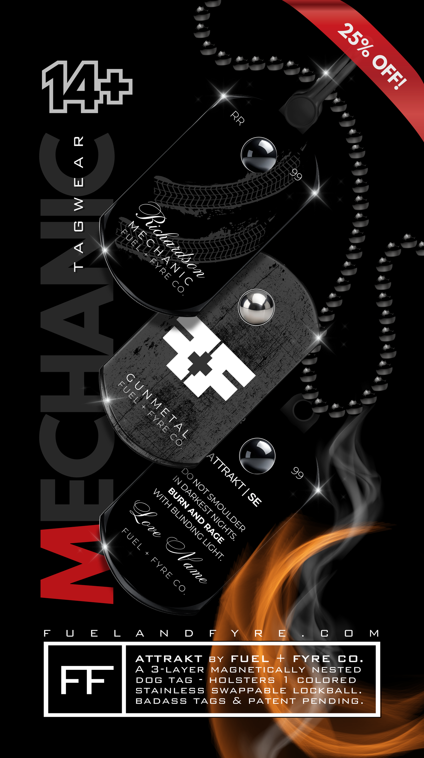 ATTRAKT SE | Magnetic Dog Tags | Mechanic