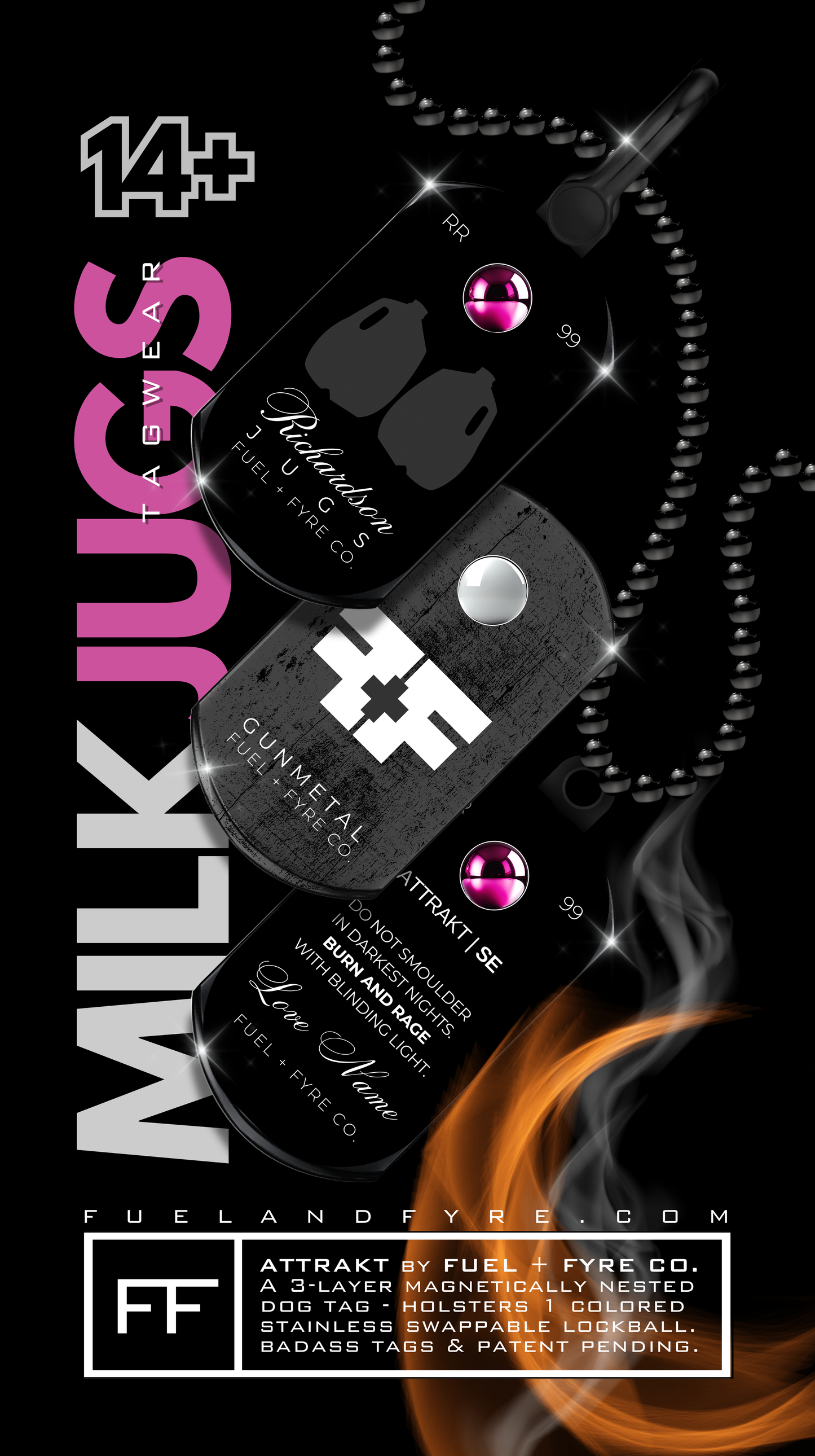 ATTRAKT SE | Magnetic Dog Tags | Milk Jugs