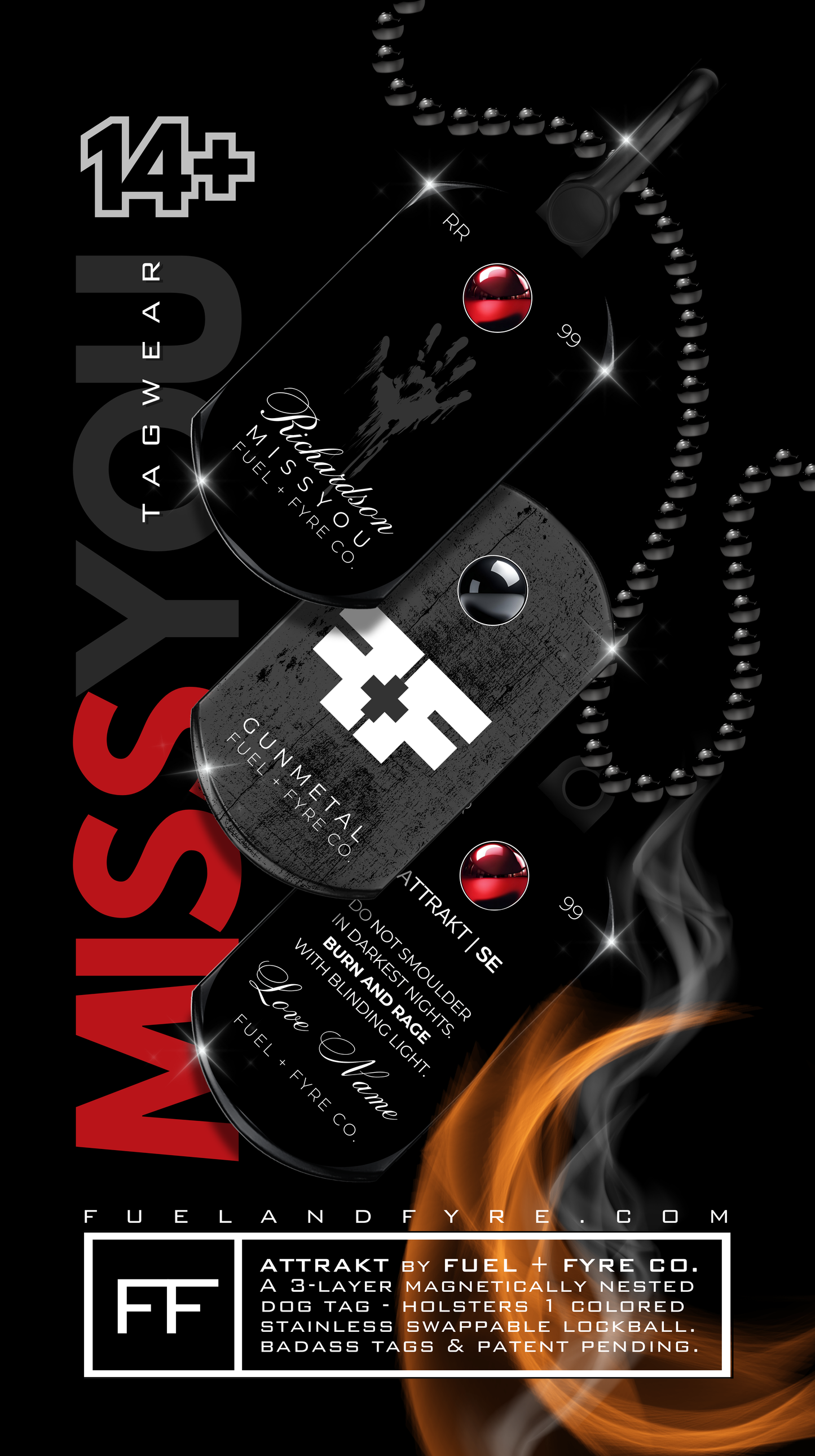 ATTRAKT SE | Magnetic Dog Tags | Miss You