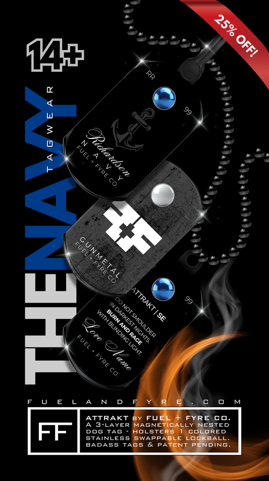 ATTRAKT SE | Magnetic Dog Tags | Navy