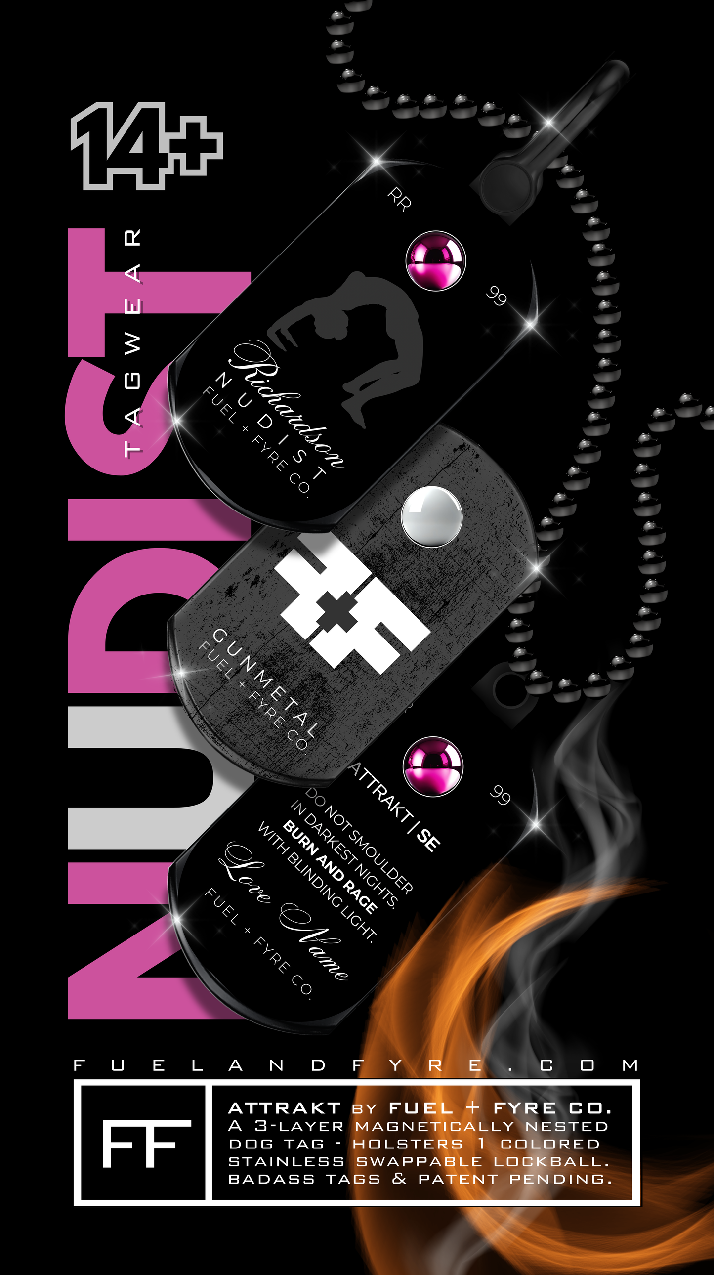 ATTRAKT SE | Magnetic Dog Tags | Nudist