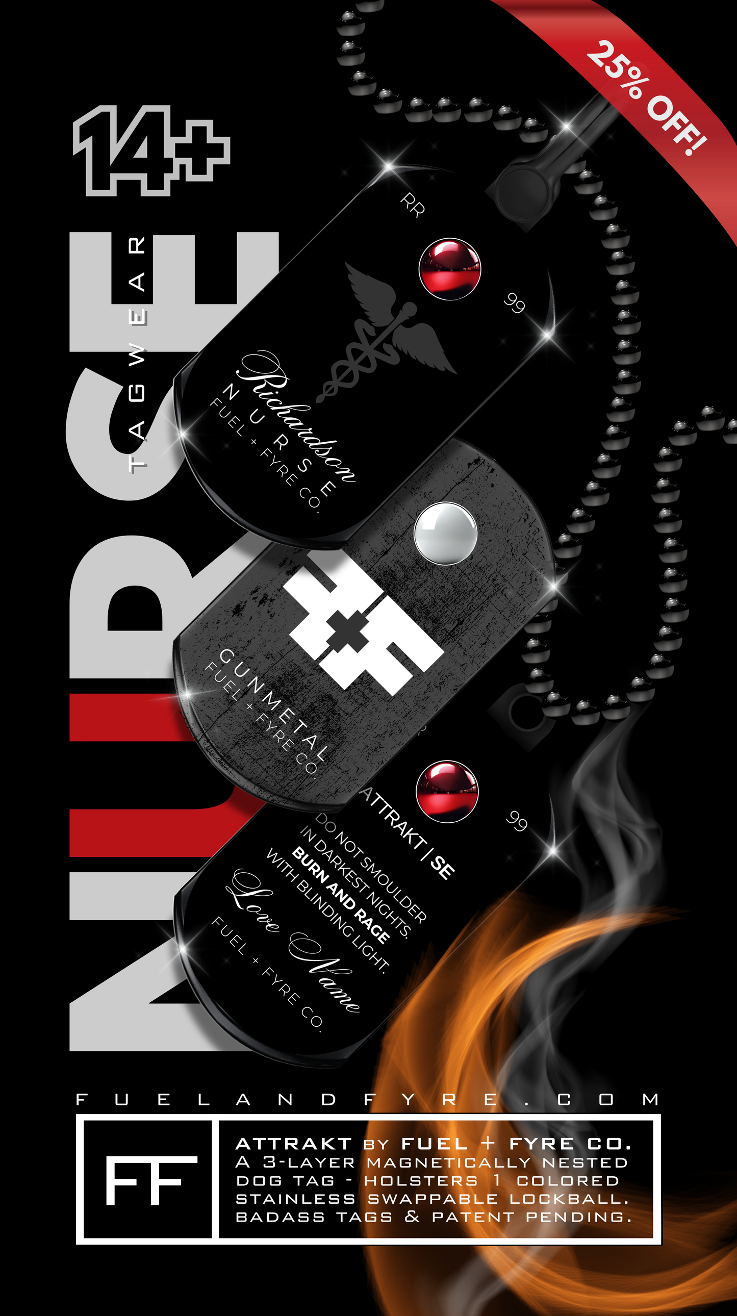 ATTRAKT SE | Magnetic Dog Tags | Nurse