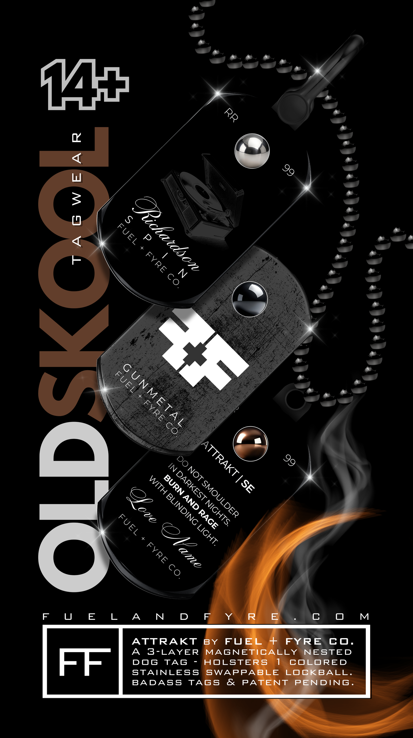 ATTRAKT SE | Magnetic Dog Tags | Old Skool