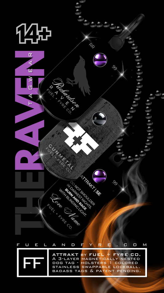 ATTRAKT SE | Magnetic Dog Tags | Raven