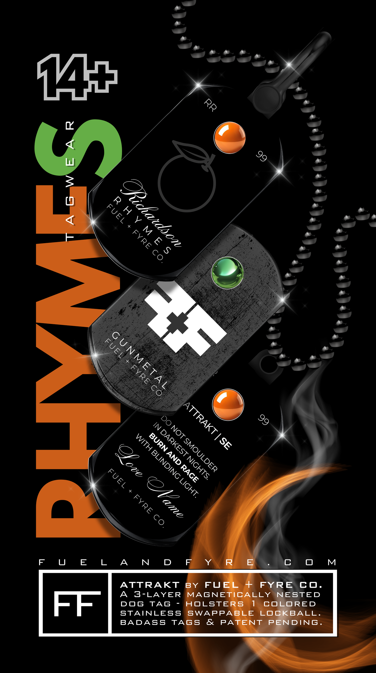 ATTRAKT SE | Magnetic Dog Tags | Rhymes