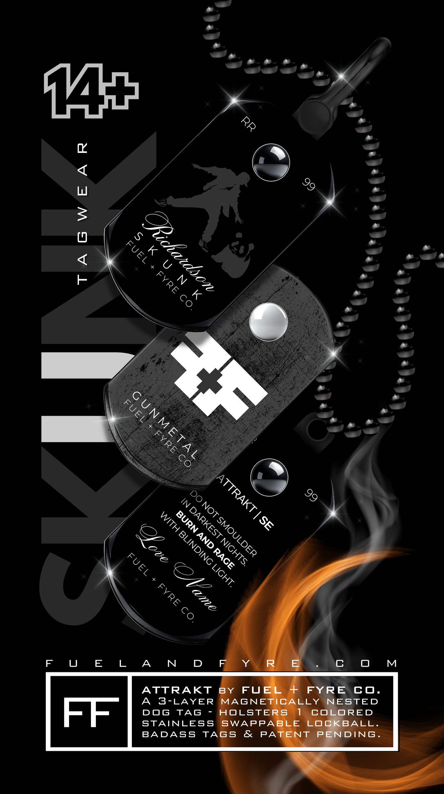 ATTRAKT SE | Magnetic Dog Tags | Skunk