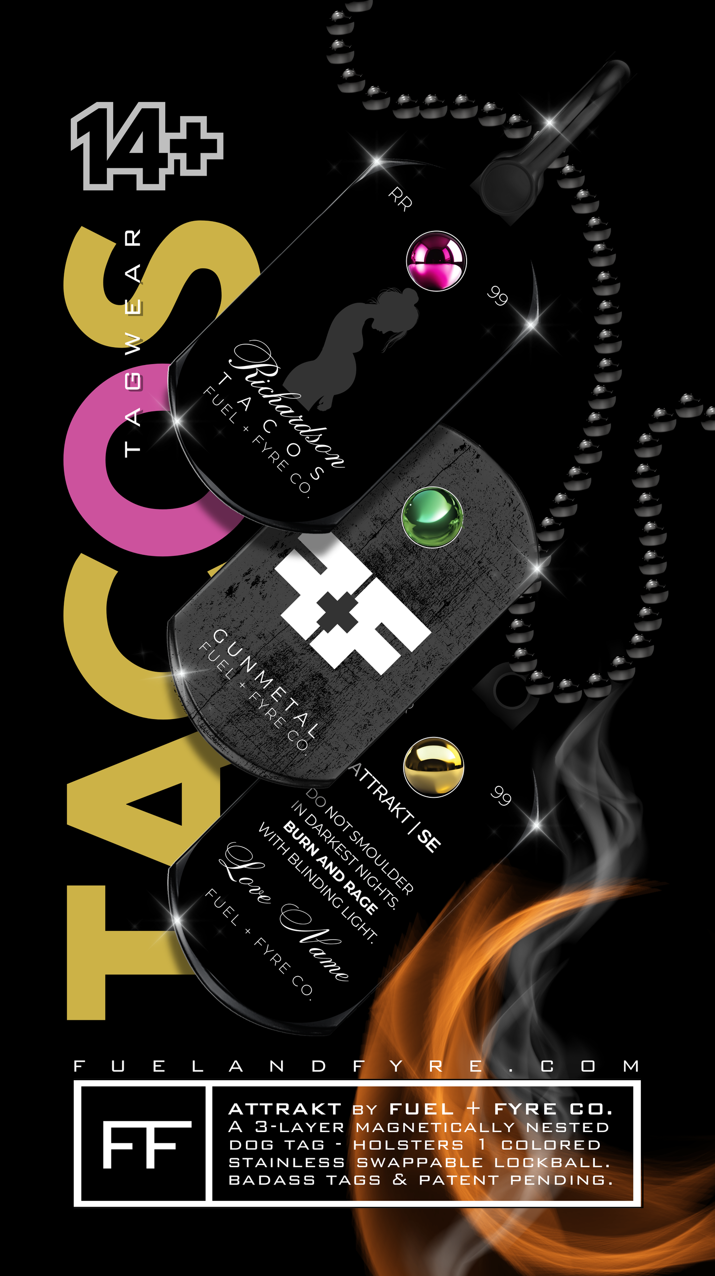 ATTRAKT SE | Magnetic Dog Tags | Tacos