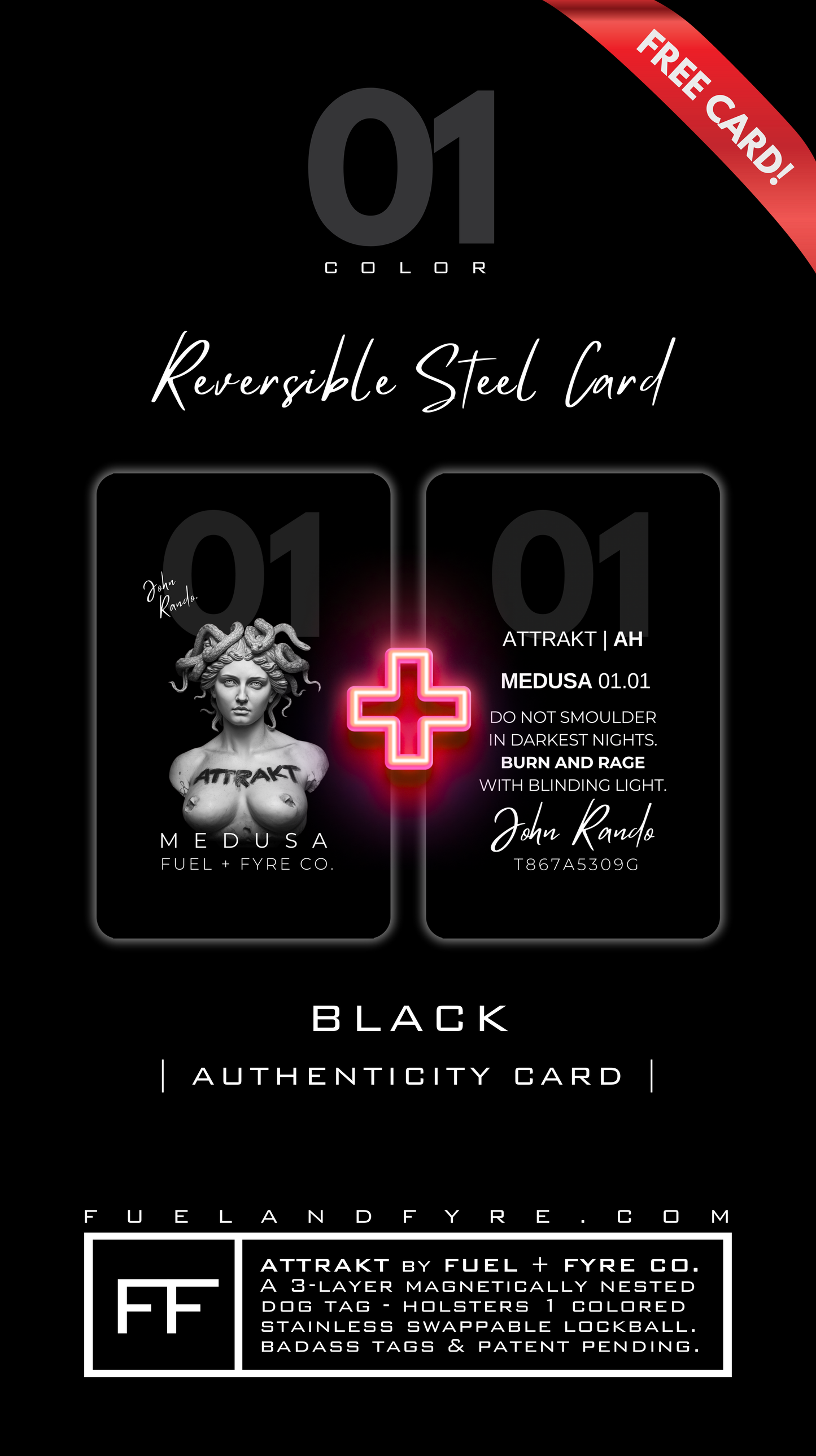 ATTRAKT LE | Magnetic Dog Tags | Medusa by John Rando | AH