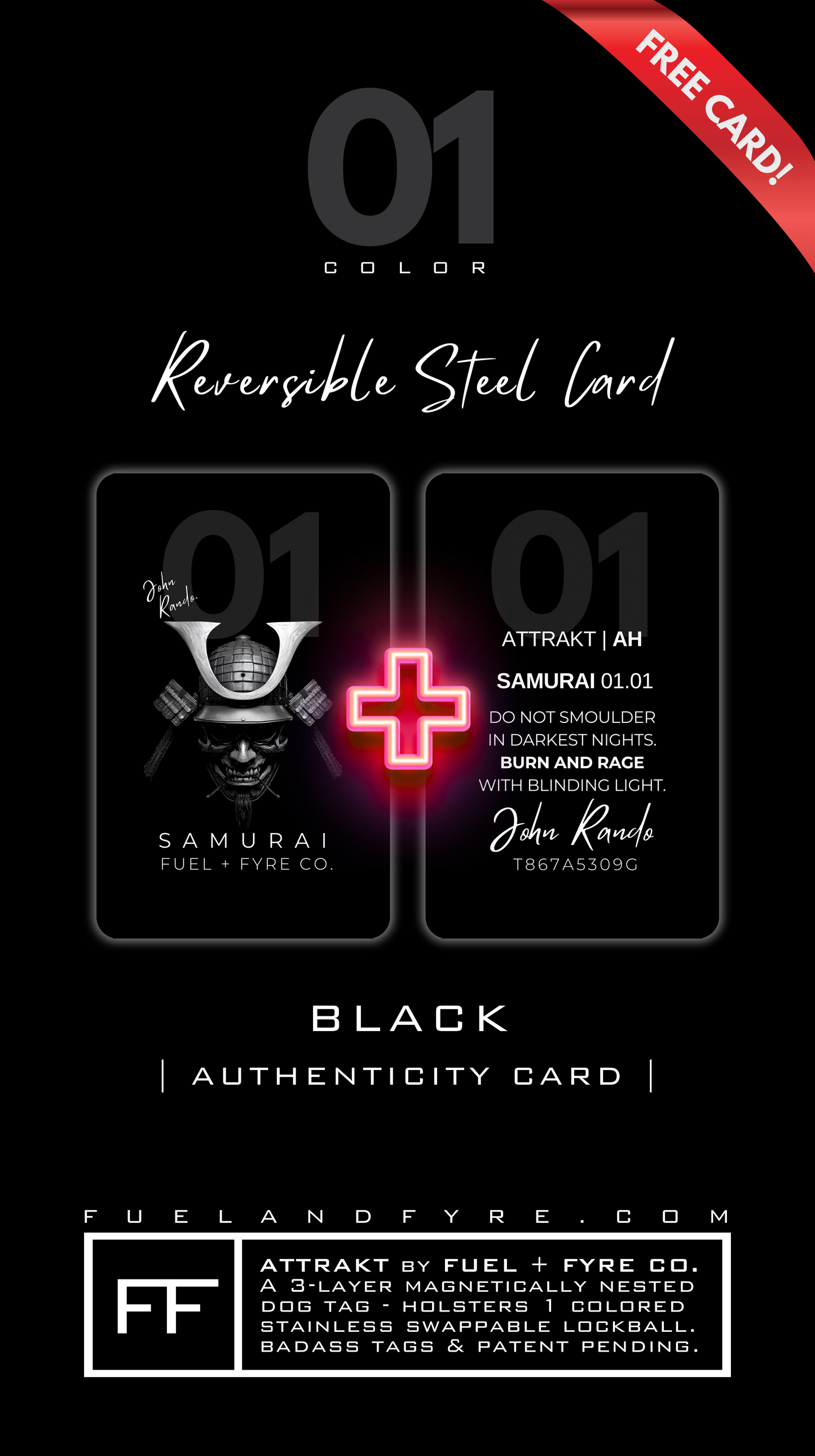 ATTRAKT LE | Magnetic Dog Tags | Samurai by John Rando | AH