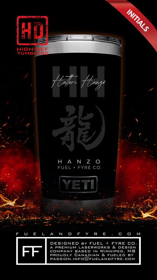 Custom Shadow Engraved YETI® Rambler® 20 oz Tumbler- Black